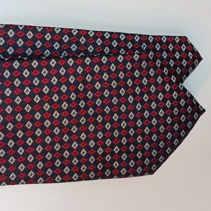 Equestrian Firenze Navy Red Silk Tie